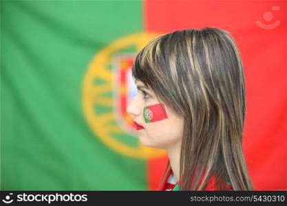 Female Portuguese football fan