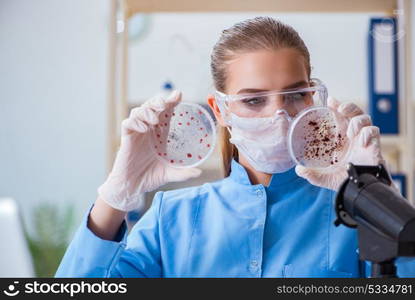 Female scientist researcher conducting an experiment in a labora. Female scientist researcher conducting an experiment in a laboratory