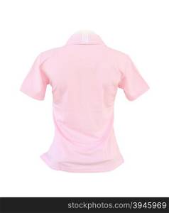 female shirt template (back side) on the mannequin on white background (with clipping path)