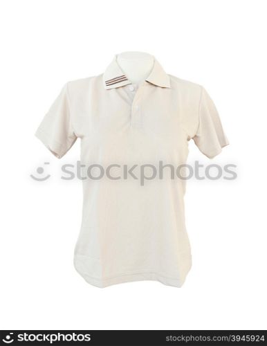 female shirt template on the mannequin on white background (with clipping path)