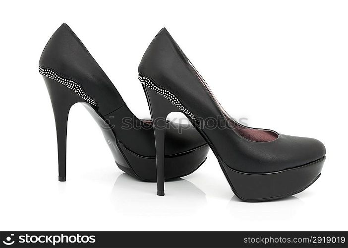 Female shoes high-heeled isolated on a white background