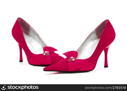 Female shoes on white background