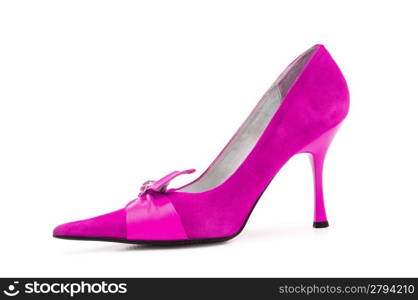 Female shoes on white background