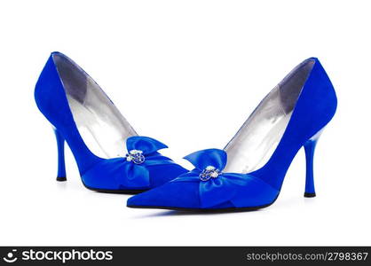 Female shoes on white background