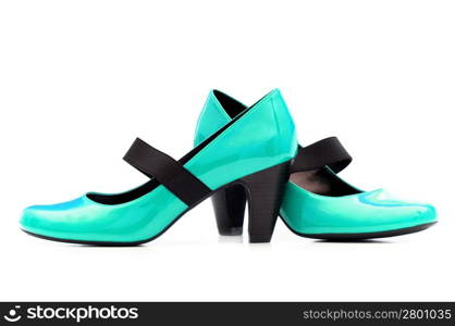 Female shoes on white background