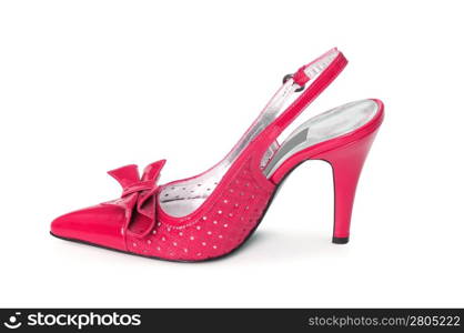 Female shoes on white background