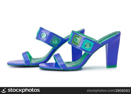 Female shoes on white background