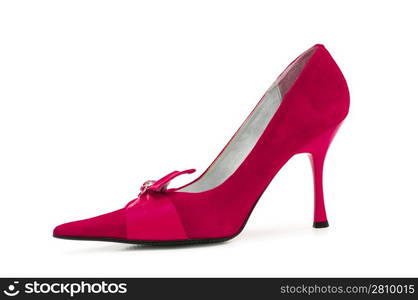 Female shoes on white background