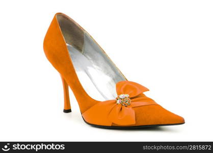 Female shoes on white background