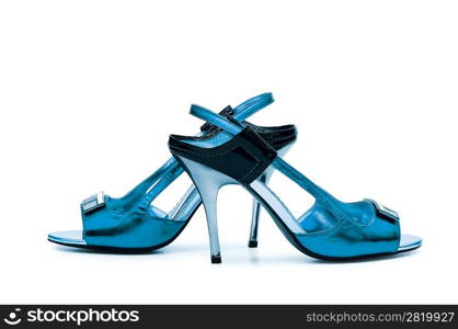 Female shoes on white background