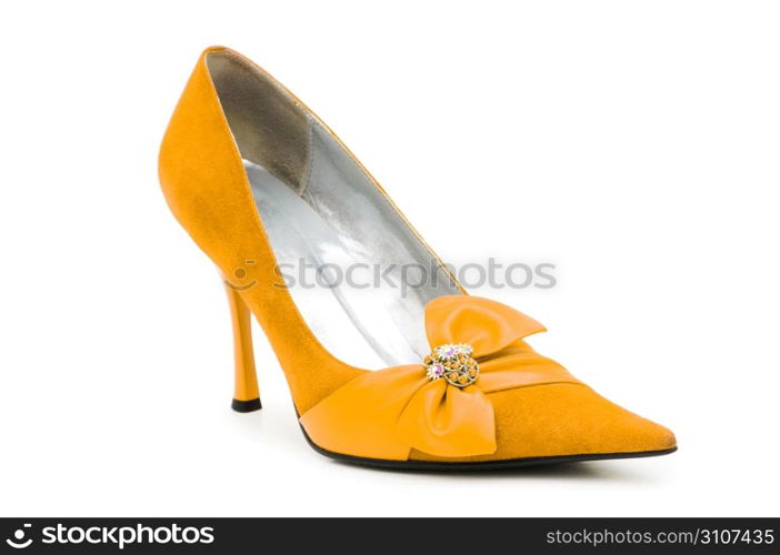 Female shoes on white background