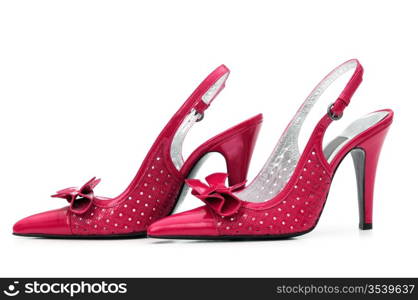 Female shoes on white background