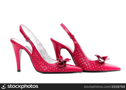 Female shoes on white background