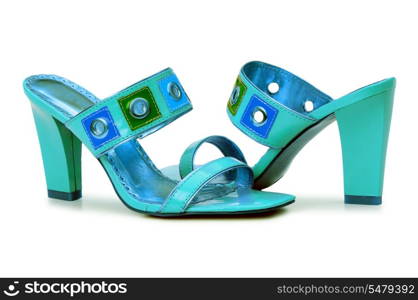 Female shoes on white background