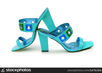 Female shoes on white background