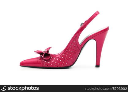 Female shoes on white background