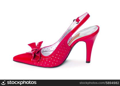 Female shoes on white background