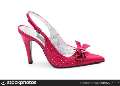 Female shoes on white background