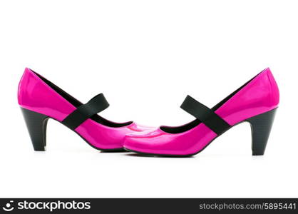 Female shoes on white background