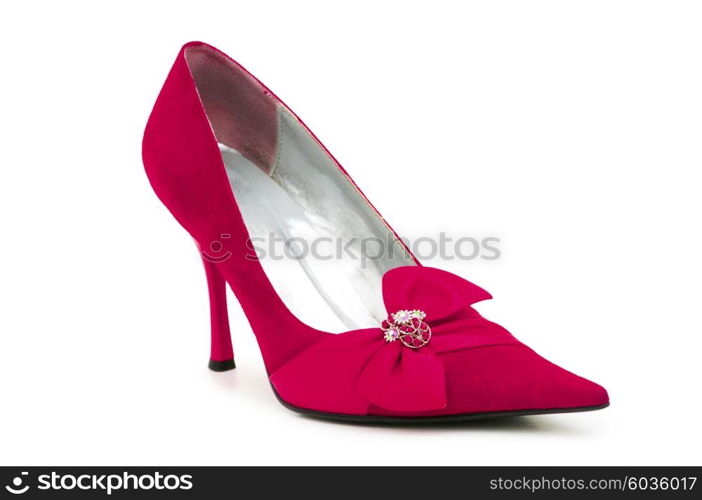 Female shoes on white background