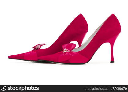 Female shoes on white background