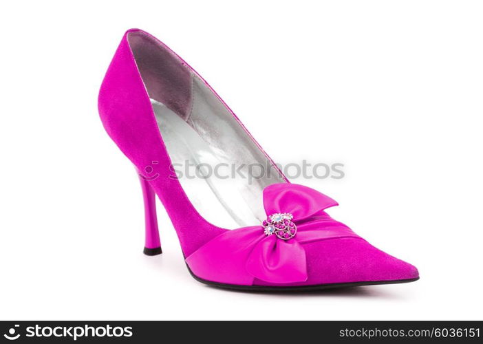 Female shoes on white background