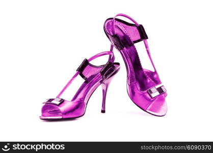 Female shoes on white background