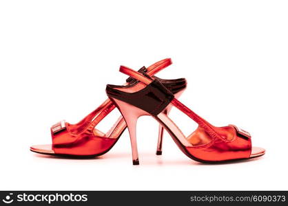 Female shoes on white background