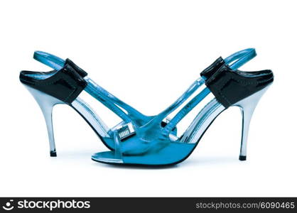 Female shoes on white background