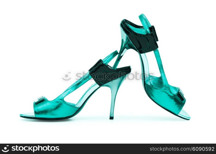 Female shoes on white background