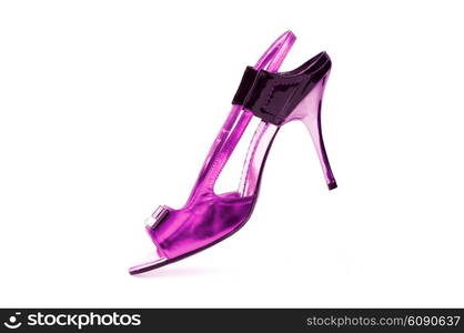 Female shoes on white background