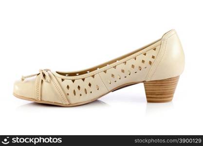 female shoes over white background