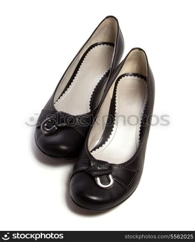 female shoes with buckle isolated in white background