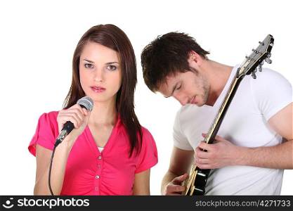 Female singer and male guitarist