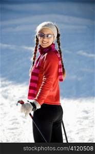 Female Snow Skiier