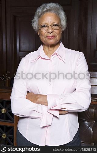 Female solicitor in court, portrait