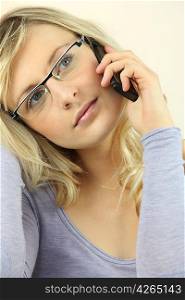 Female student on phone