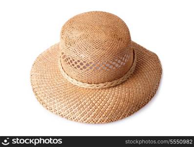 female summer straw hat isolated on white background