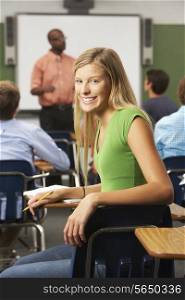 Female Teenage Pupil In Classroom