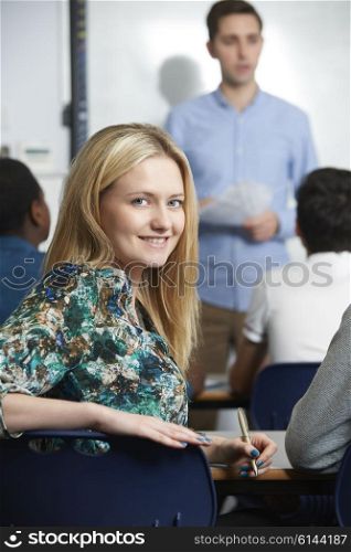 Female Teenage Student In Class