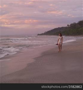 Female tourist on beach in Costa Rica