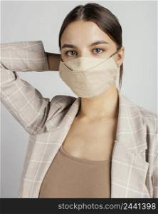 female with surgical mask