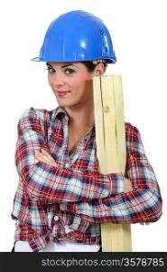 Female woodworker