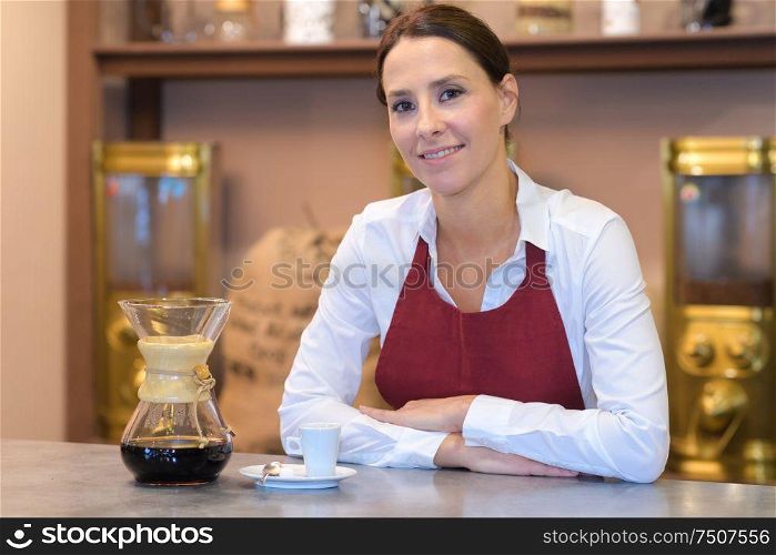 female worker at a coffee at coffee factory