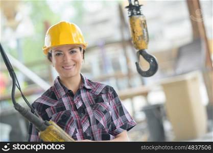female worker at a construction site