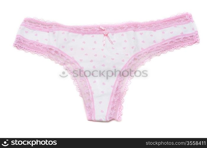 Feminine underclothes, panties insulated on white background