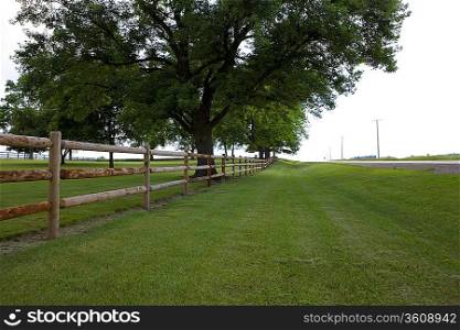 Fence along field