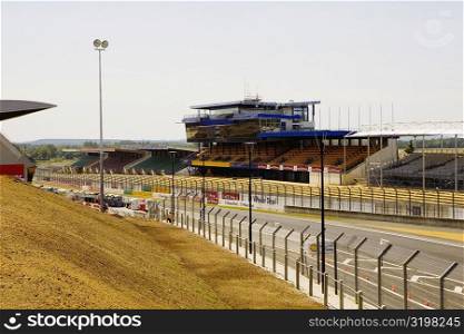Fence along with motor racing track, Le Mans, France