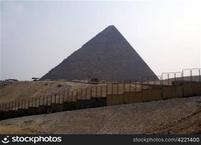 Fence and big piramid in Giza, Egypt