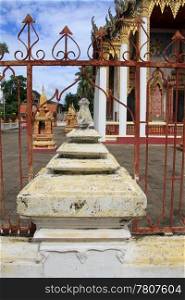 Fence of buddhist temple in Wat Ko Lak, Prachuap Khiri Khan, Thailand